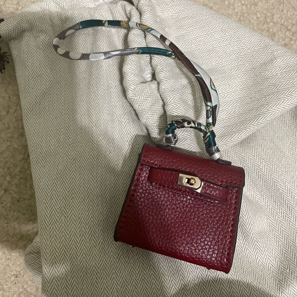 "Rouge H" Micro Mini Kelly Twilly Bag Charm Accessory or Air Pods case - Picture 12 of 12